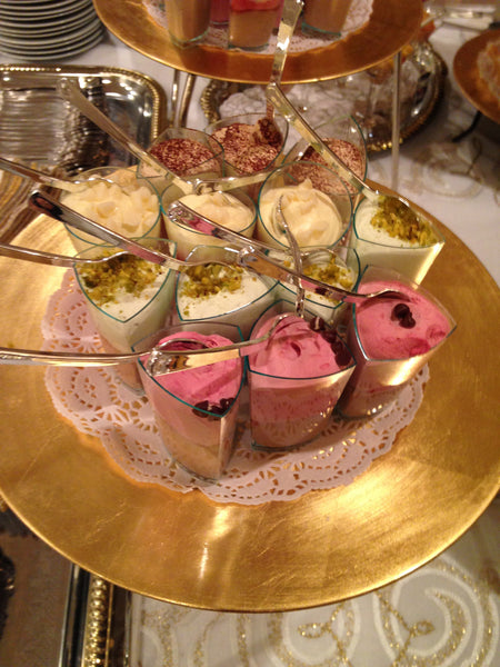Assorted mousse in shot glasses
