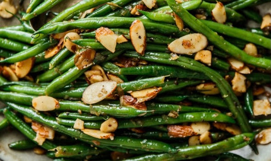 French Beans Amandine (Vegan, GF)--contains nuts