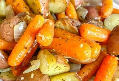 Herb-baked Yukon Gold Potatoes & Baby Carrots (Vegan, GF)